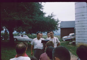 L-R:  Mickey Wutka, Sr., Paul Graves, Forrest Gable, Elmer (Bud) Gable