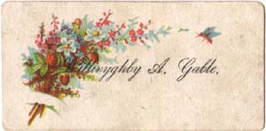 A social calling card for Willoughby Gable.