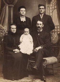 A photo of Verda with her husband, Harvey Schlicher, and parents, Willoughby and Rebecca Gable.