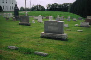 The grave stone for Willoughby and Rebecca.